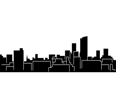 Naklejka na ścianę panorama z nowoczesnym miastem - TenStickers