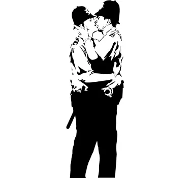 Naklejka na ścianę policjanci Banksy - TenStickers