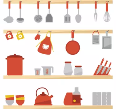 Naklejka na ścianę do kuchni regał kuchenny - TenStickers