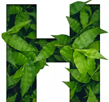 Naklejka na ścianę rośliny litera h z liśćmi - TenStickers