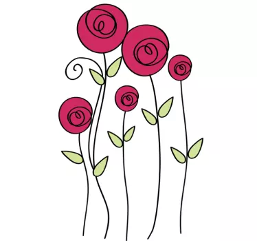 Naklejka na ścianę róże - TenStickers