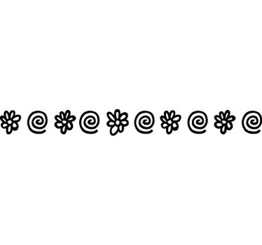 Naklejka na ścianę stokrotki i spiralne kształty - TenStickers