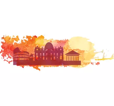 Naklejka na ścianę miejsca kolorowy Rzym - TenStickers