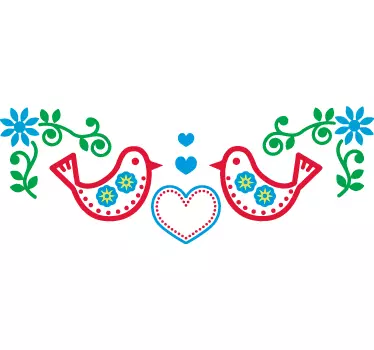 Naklejka na ścianę szlaczki kolorowych ptaków - TenStickers