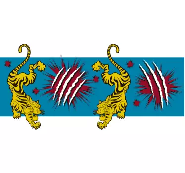 Naklejka na ścianę szlaczki zabawny motyw tygrysów - TenStickers