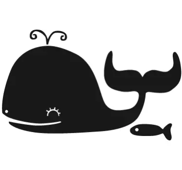 Naklejka na ścianę tablica kredowa wieloryb - TenStickers