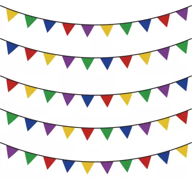 Naklejka na ścianę wielokolorowe flagi - TenStickers