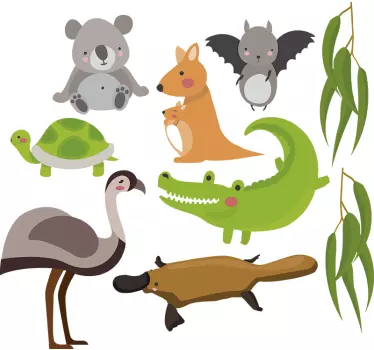 Naklejka na ścianę dla dzieci zwierzęta egzotyczne - TenStickers