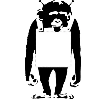 naklejka na włącznik światła małpa Banksy - TenStickers