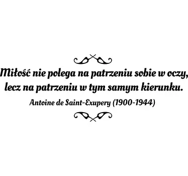 Naklejka na ścianę do salonu cytat Antoine de Saint-Exupery - TenStickers