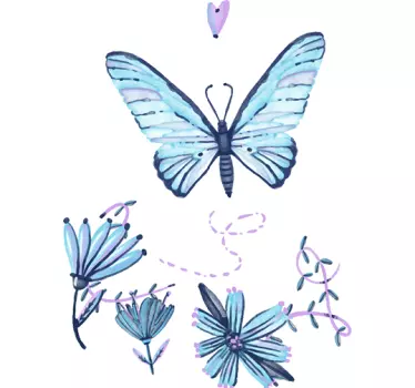 Naklejka - Niebieski Motyl - TenStickers