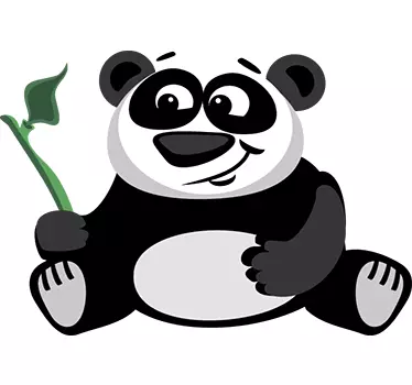 Naklejka panda z bambusem - TenStickers