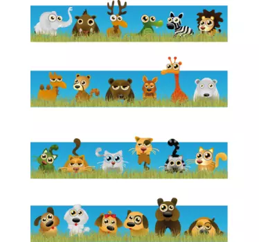 Naklejka pasek na ścianę zwierzęta - TenStickers