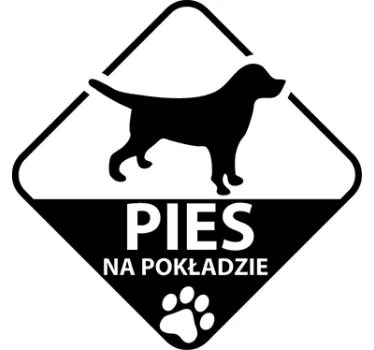 Naklejka na samochód pies na pokładzie - TenStickers