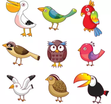 Naklejka Ptaki rysunki - TenStickers