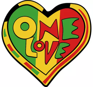 Naklejka rasta - One Love - TenStickers