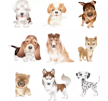 Naklejka różne szczeniaki - TenStickers