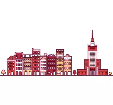 Naklejka różowa Warszawa - TenStickers