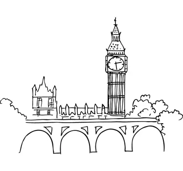 Naklejka rysunek Big Ben - TenStickers