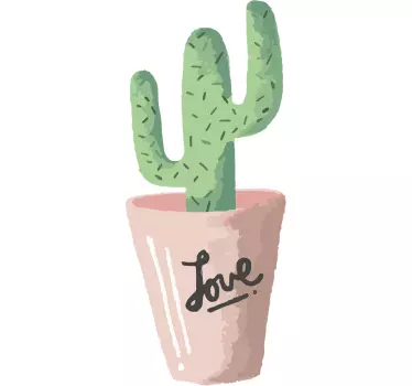 Naklejka ścienna doniczka love - TenStickers