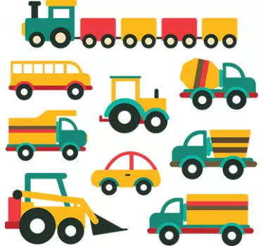 Naklejka ścienna ilustracje pojazdy - TenStickers