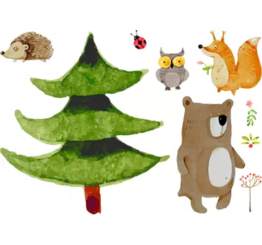 Naklejka ścienna leśne zwierzęta - TenStickers