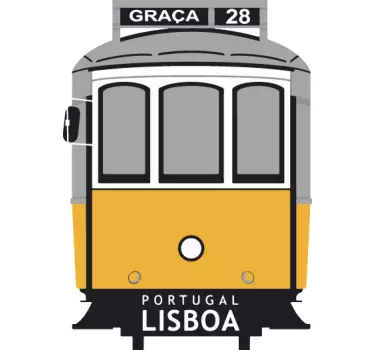 Naklejka ścienna Lizbona tramwaj - TenStickers
