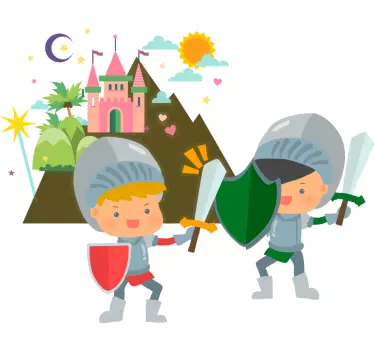 Naklejka ścienna niemowlę rycerze - TenStickers