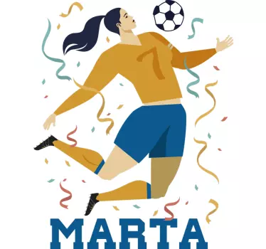 Naklejka z rysunkiem Piłka nożna kobieta i sport - TenStickers