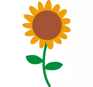 Naklejka ścienna słonecznik z zegarem - TenStickers