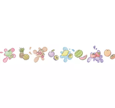 Naklejka ścienna szlaczki akwarelowe owoce - TenStickers