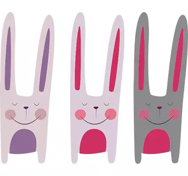 Naklejka ścienna Trzy króliki - TenStickers