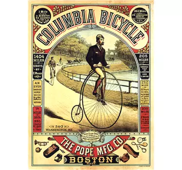 Naklejka ścienna vintage antyczny rower - TenStickers