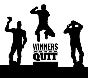 Naklejka ścienna winners never quit - TenStickers