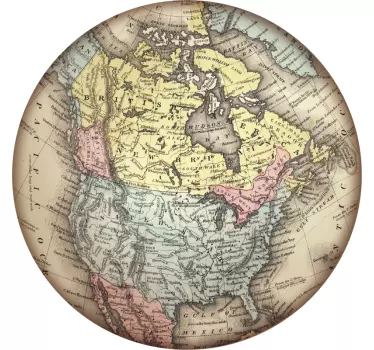 Naklejka na ścianę zegar Mapa świata globus - TenStickers