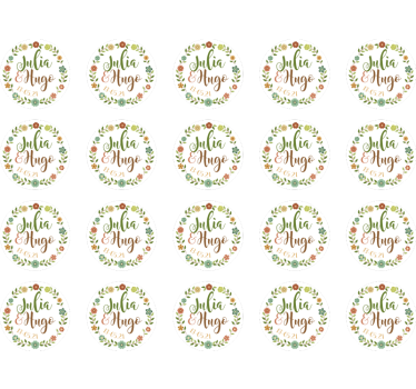 Naklejka ślubna na koperty z kwiatami - TenStickers