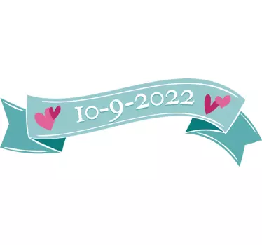 Naklejka ślubna wstążka personalizowana - TenStickers