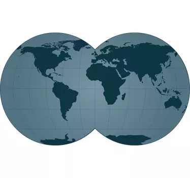 Naklejka szara mapa świata - TenStickers