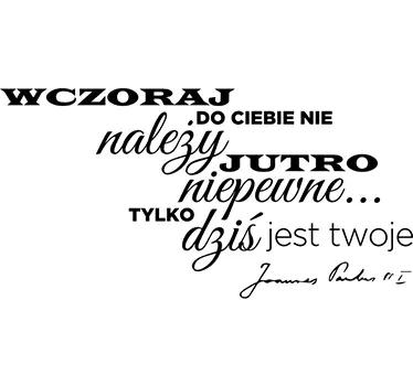 Naklejka na ścianę do salonu z cytatem Jana Pawła II - TenStickers
