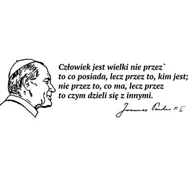 Naklejka na ścianę do salonu z napisem Jan Paweł II cytat - TenStickers