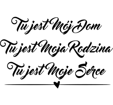 Naklejka na ścianę do salonu z napisem Tu jest mój dom - TenStickers