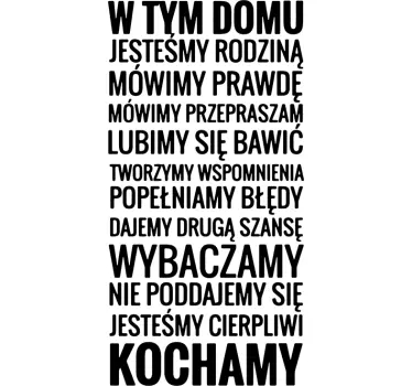 Naklejka z napisem W tym domu jesteśmy... - TenStickers