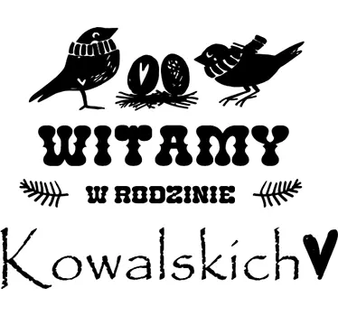 Naklejka z napisem Witamy w rodzinie... - TenStickers