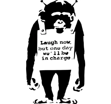 Naklejka na ścianę sztuka Banksy małpa - TenStickers
