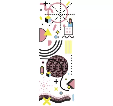Okleina na drzwi w stylu Memphis - TenStickers