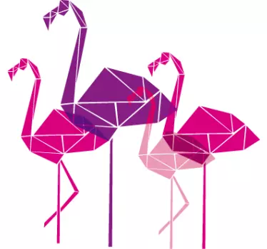 Naklejka na ścianę do sypialni geometryczne flamingi - TenStickers