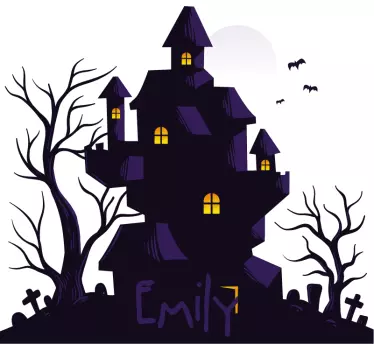 Naklejka na ścianę dla dzieci halloween nawiedzony dom - TenStickers