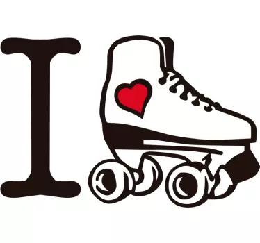 Naklejka na ścianę inne dziedziny sportu I love wrotki - TenStickers