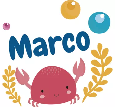 Naklejka na ścianę dla dzieci krab zwierzęta dla dzieci - TenStickers