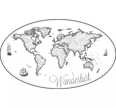 Naklejka na ścianę do sypialni kula ziemska wanderlust - TenStickers